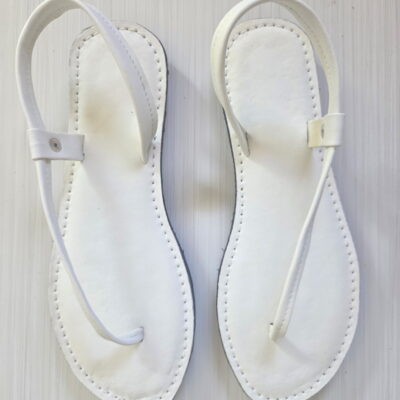 One Strap White Sandals