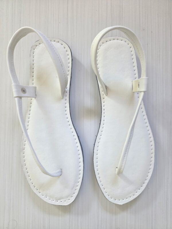 One Strap White Sandals