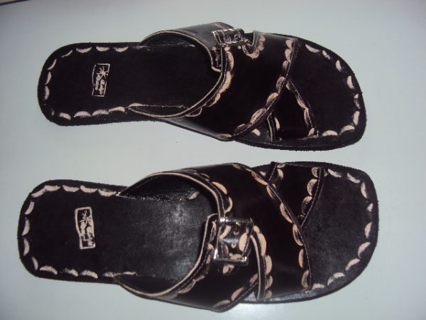 Men Black Buckle Leather Sandals New Designs
