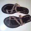 Four Plat Push Toe Leather Sandals (Black) - Image 2
