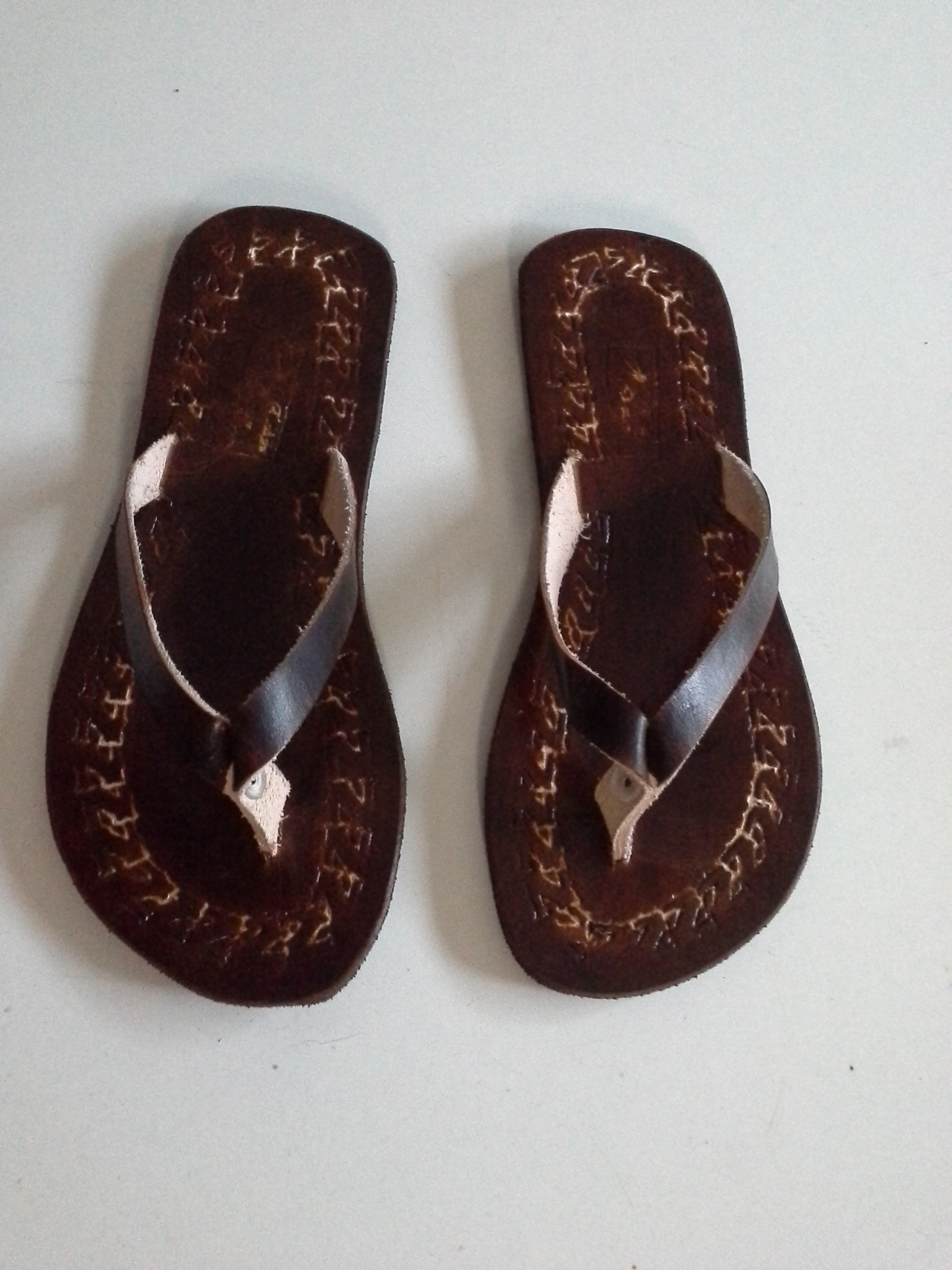 brown sandals with two straps