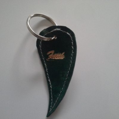 Faith Leather Key Chain Green