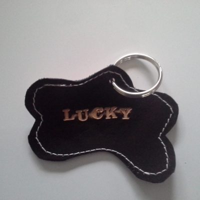 Lucky Leather Key Chain Black