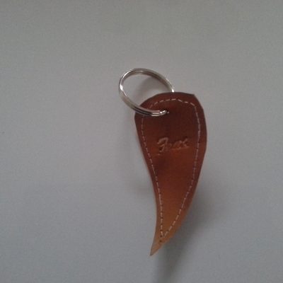 Faith Leather Key Chain Brown