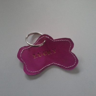 Lucky Leather Key Chain Pink