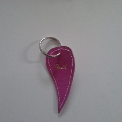 Faith Leather Key Chain Pink