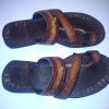 Three Strap With Plat Leather Sandals - Image 2