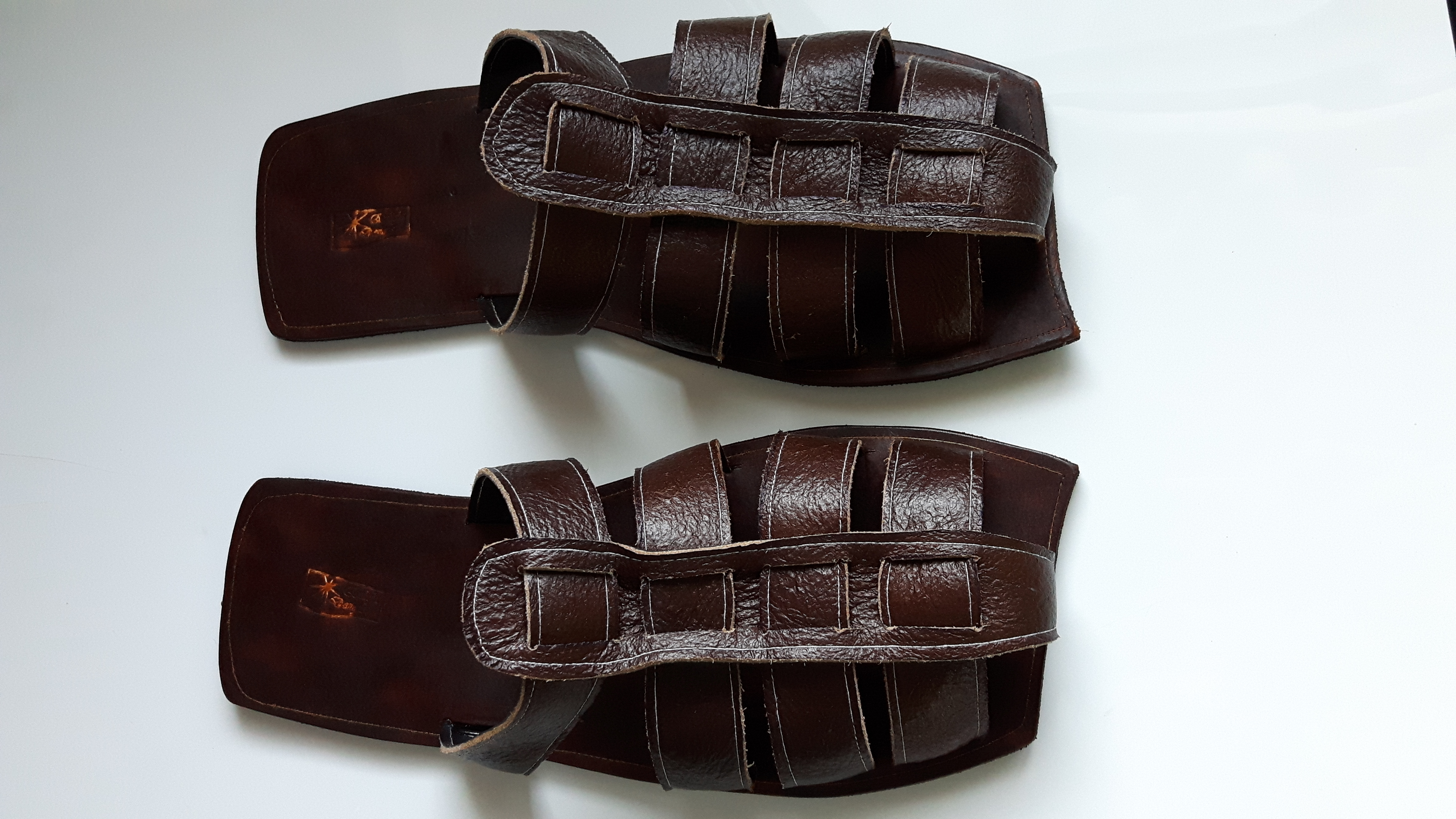 Custom Made Men Swerve Leather Sandals Size 13 - Enlight Designs