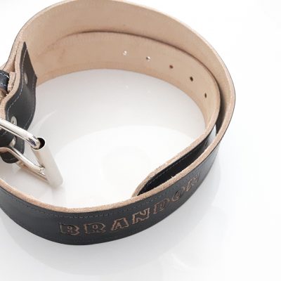Custom Size Handmade Leather Belt Engraved With The Name BRANDON