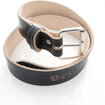 Custom Size Handmade Leather Belt Engraved With The Name TOM