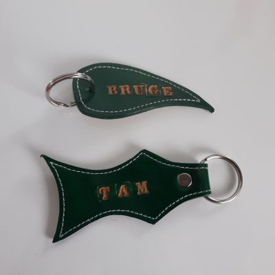 Custom Made Leather Key Chain With Engraving Names TAM & BRUCE | Enlight Designs |