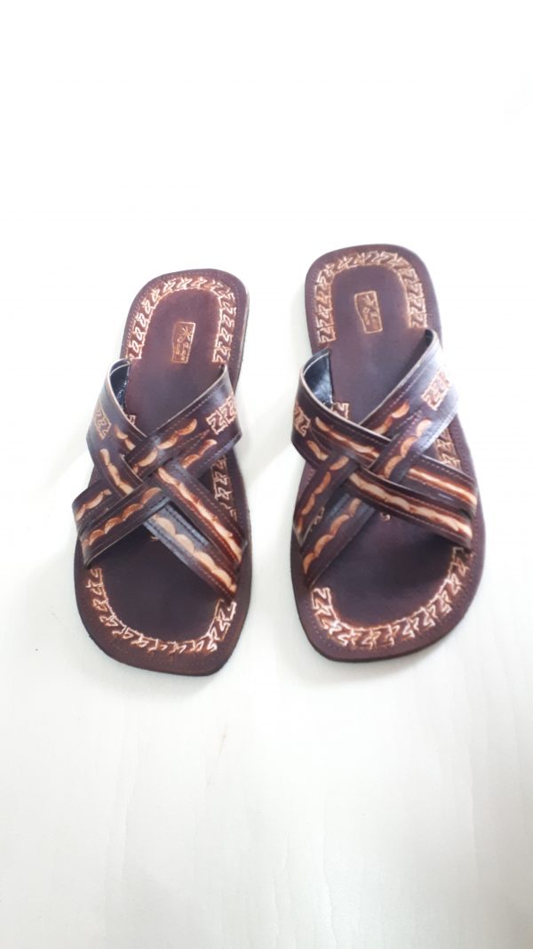 Men X Strap Leather Sandals