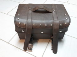 Custom Snaps For Brown Leather motorcycle Saddle Bag