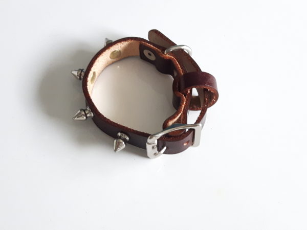 leather dog collar with spikes